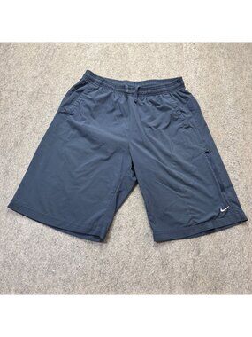 Nike Basketball Shorts DRI-FIT Men L Blue 11" Stretch Zip Pocket 418496